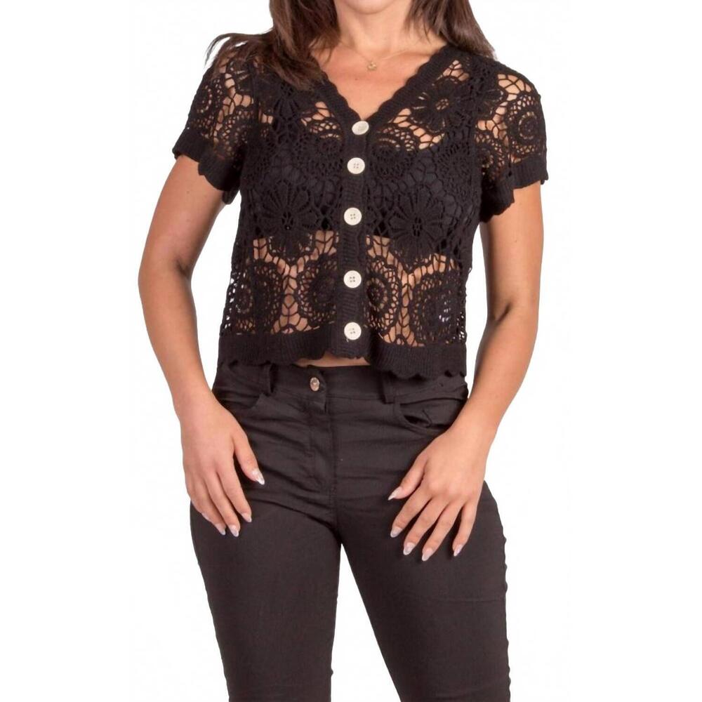 NEW GIGI MODA diletta crochet cardigan in black